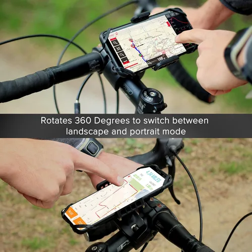 Vista 6 de E Tronic Edge Soporte de teléfono para bicicleta – Soporte giratorio para teléfono celular para manillar de bicicleta compatible con iPhone 12, 11