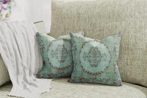 Vista 4 de TurkishRug - Kingdom 2 Pack Pattern Handmade Kilim Cushion Cover Ethnic Pattern Farmhouse Soft Pillow Cover Washable Printed Home Dekor Decorations