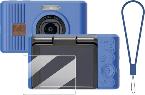Vista 10 de Funda de silicona para cámara digital Pixpro C1 con cubierta extraíble para lente y protector de pantalla y cordón para accesorios pixpro C1