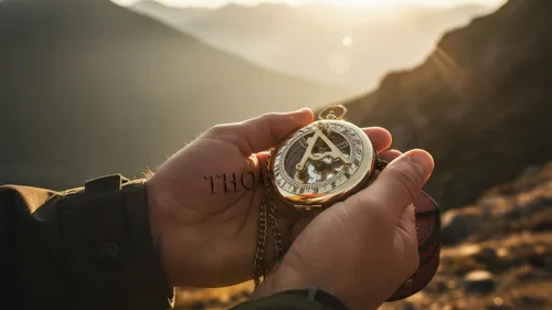 Vista 7 de Hermosa brújula de reloj de sol de latón con caja de cuero marrón y cadena Brújula abierta Camping Senderismo Steampunk Acabado de latón