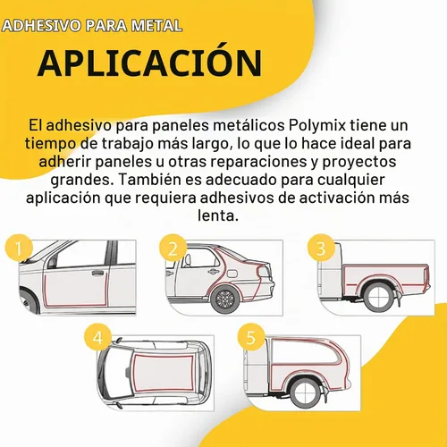 Vista 3 de Polymix Panel Bond 20 Adhesivo Cartucho de 200ml y Dos Boquillas de Mezcla para Aplicación