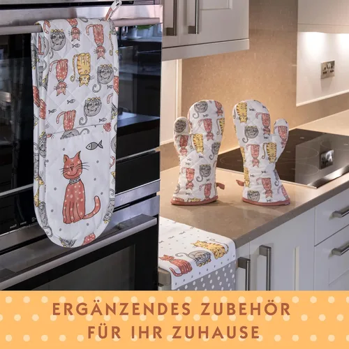 Vista 5 de SPOTTED DOG GIFT COMPANY Juego de 2 toallas de cocina para gatos, 100% algodón absorbente, para secar platos, accesorios de cocina con temática