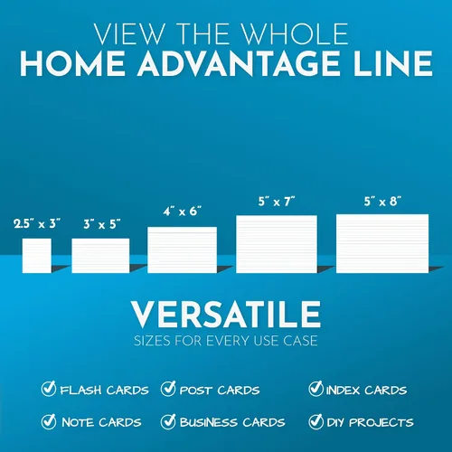 Vista 7 de Home Advantage Tarjetas de índice rayadas de 2.5 x 3 – Nuestro paquete de 50 tarjetas de notas rayadas utiliza cartulina resistente para hacerlos a