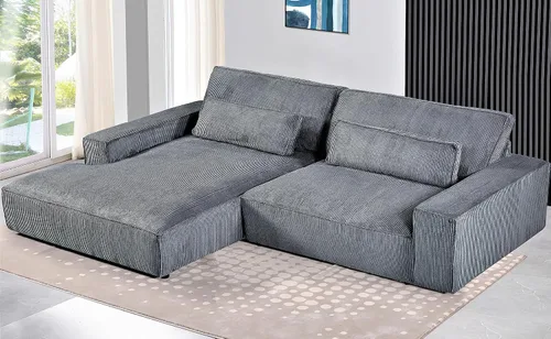 Vista 5 de Container Furniture Direct Luxe - Sofá modular de dos piezas de gran tamaño para sala de estar, sofá en forma de L con diván, tapizado con tela