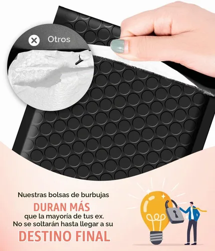 Vista 6 de GSSUSA Paquete de 100 sobres de burbujas negras de 4 x 8 y 6 x 10 pulgadas Negro