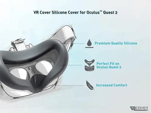 Vista 2 de VR Cover for Meta Oculus Quest 2 - Silicone Meta Oculus Quest 2 Face Cover (Grey)