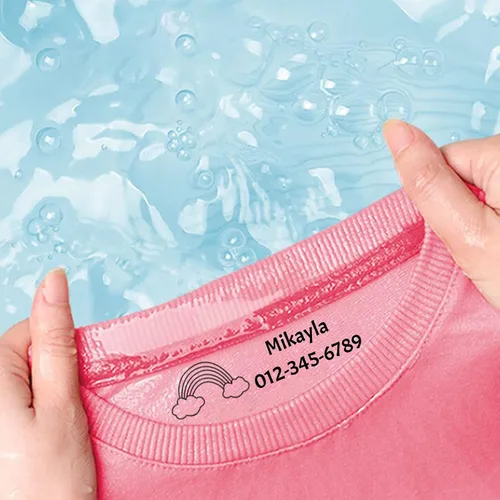 Vista 2 de Sello con nombre para ropa, para niños, sello de nombre para ropa, patrón de dibujos animados, sello de nombre personalizado, 6 patrones