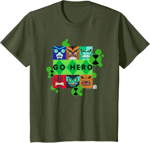 Vista 12 de Ben 10 Go Hero - Camiseta, Azul / Patchwork, S