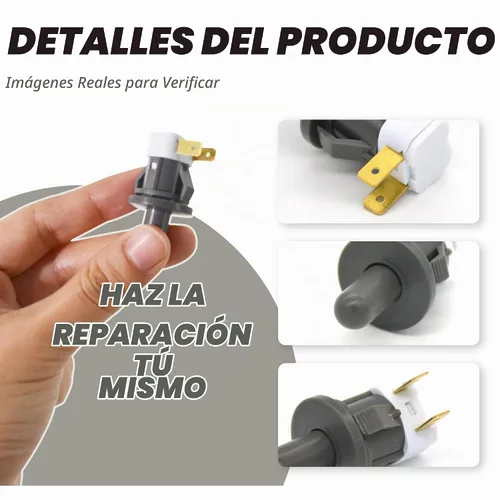 Vista 4 de DA34-00066C - Interruptor de puerta para refrigerador, electrodomésticos compatibles con varias luces de puerta Samsung de 2 pines