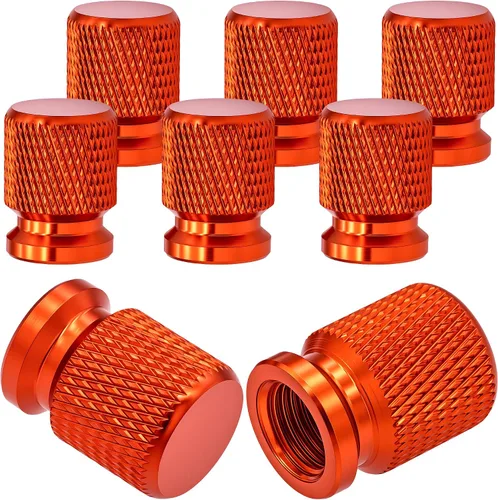 Vista 14 de 4 piezas de tapas de válvula de neumático con estilo púas, cubiertas de válvula de neumático universales de aleación de aluminio a prueba de polvo