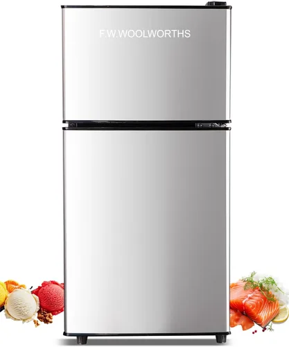 Vista 9 de F.W.WOOLWORTHS - Refrigerador compacto de 3.5 pies cúbicos con congelador, refrigerador mini de 2 puertas, termostato ajustable, para dormitorio