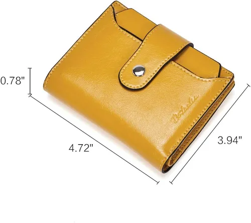 Vista 6 de BOSTANTEN - Billetera de cuero para mujer con bloqueo RFID, pequeña, con cremallera, de bolsillo, para tarjetas, con ventana para documento