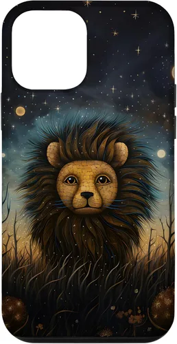 Vista 16 de iPhone 16 Lion at Twilight Lindas estrellas de león en la noche