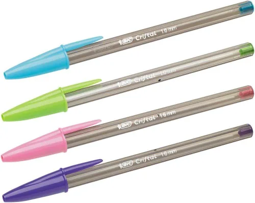 Vista 4 de BIC Cristal Fun - Bolígrafos con 5 colores de tinta surtidos, punta ancha (0.063 in), paquete de 10