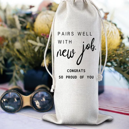 Vista 3 de Nuevos regalos de trabajo combinan bien con la nueva bolsa de vino de felicitaciones de trabajo So Proud of You, regalos de felicitaciones