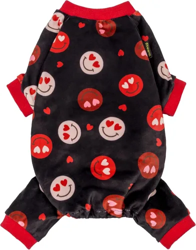 Vista 8 de Fitwarm Pijama de béisbol de forro polar para perro, ropa acogedora de invierno para perros pequeños, niños y niñas, mameluco divertido
