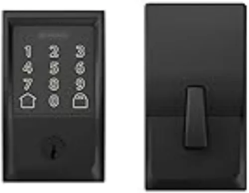 Vista 3 de Schlage Encode Cerradura inteligente Wi-Fi con juego de manijas Century para puerta de entrada, Negro Mate