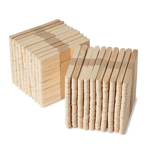 Vista 2 de hand2mind Juego de palos de madera natural y palitos de artesanía jumbo Perfect Stix (1000 unidades)