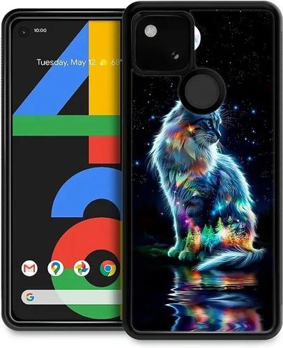 Vista 188 de Compatible con Google Pixel 4A 5G Mobile Case Creative Acrylic Panel trasero Silicona Protección Grip especialmente diseñado para Google Pixel 4A 5G