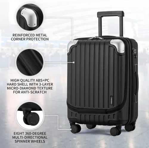 Vista 6 de LEVEL8 Grace Luggage, Negro -, Casual y de negocios