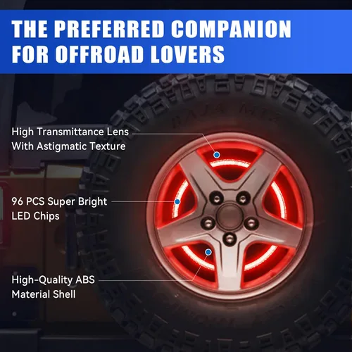 Vista 7 de SUPAREE Luz de Freno de Llanta de Repuesto Compatible con Jeep Wrangler 2007-2017 JK JKU YJ TJ, Plug and Play 4ta Tercera Luz de Freno Trasera LED