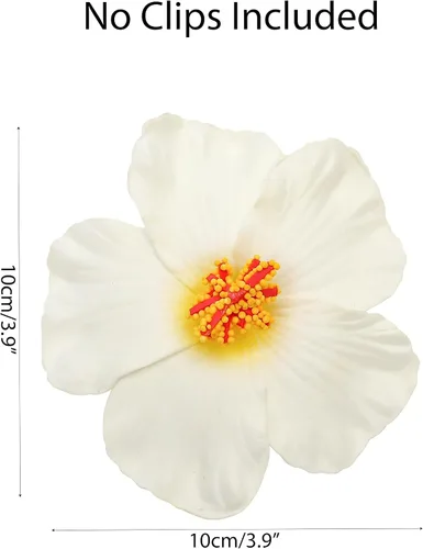 Vista 2 de Marsrut 10 flores de hibisco Hawaii fiesta de verano DIY decoraciones de flores artificiales Hula niñas favor de la decoración del cabello flor