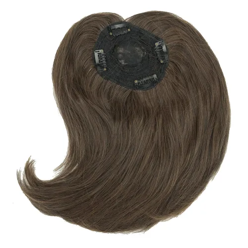 Vista 3 de IMISSU Extensión larga de clip en la parte superior del cabello fino para pérdida de cabello suave (marrón chocolate)