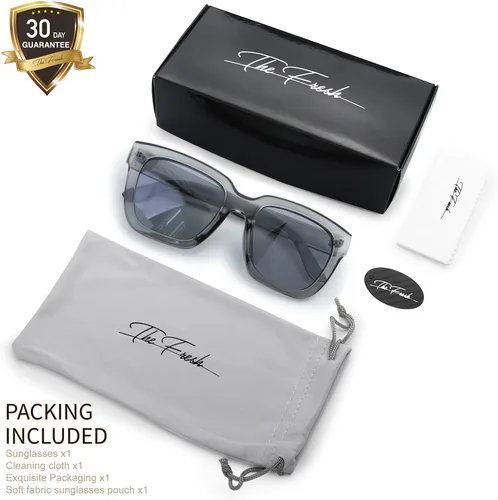 Vista 7 de The Fresh Flat Lens Retro Gafas de sol cuadradas de gran tamaño para mujer