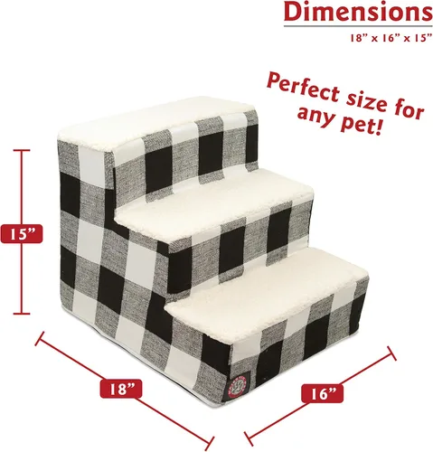 Vista 3 de Majestic Pet - Escaleras portátiles para mascotas suave escalón de espuma de sherpa escalones para perros y gatos rampa para cachorros