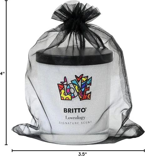 Vista 5 de Britto Romero - Vela grande con aroma Loveology – Vela clásica de verano de una sola mecha de 12 onzas con más de 110 horas de tiempo de combustión