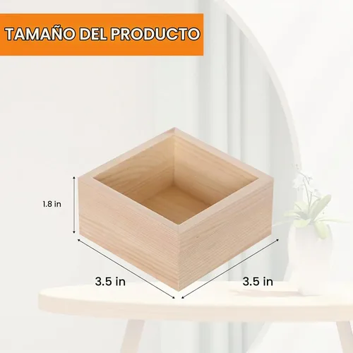 Vista 2 de Paquete de 12 cajas pequeñas de madera sin terminar cajas