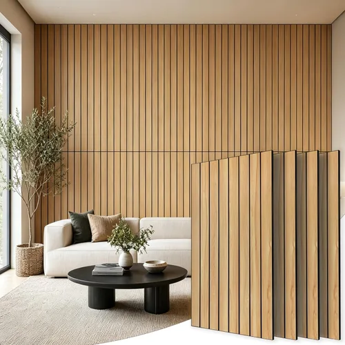 Vista 9 de Paneles decorativos de pared, paquete de 6 unidades, 24 x 24 Enclavamiento de madera