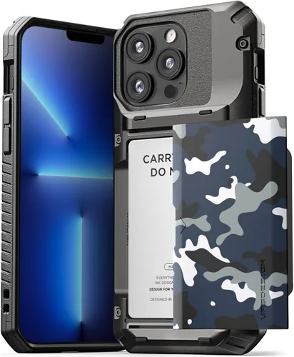 Vista 33 de VRS DESIGN Damda Glide Pro - Funda para iPhone 12 Pro Max, con [4 tarjetas] Premium Robusta [Semiautomática] Funda para tarjeta de crédito