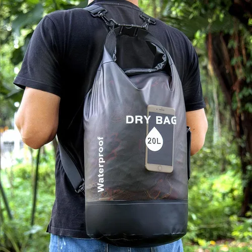 Vista 2 de Mochila impermeable para kayak y surf de remo, almacenamiento en seco ligero con funda para teléfono para natación, navegación, playa, accesorios