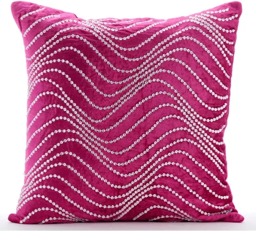 Vista 10 de The HomeCentric Fundas de almohada, funda de almohada decorativa rosa fucsia, funda de cojín geométrica, funda de almohada de 12 x 12 pulgadas