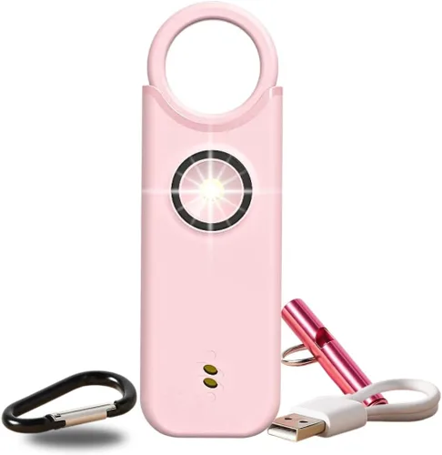 Vista 10 de VOLTEK Personal Safety Alarm + Whistle Set for Women - Extra Loud 135 dB, LED Strobe Light, USB-C Rechargeable, Intrusion Mode (Doors, Windows)