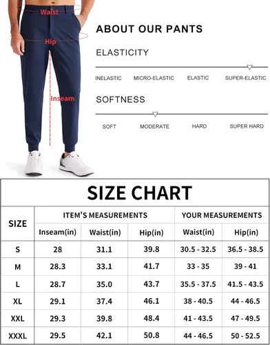 Vista 6 de Libin Pantalones deportivos de golf elásticos en 4 direcciones con bolsillos, pantalones de vestir ajustados para trabajo, pantalones deportivos