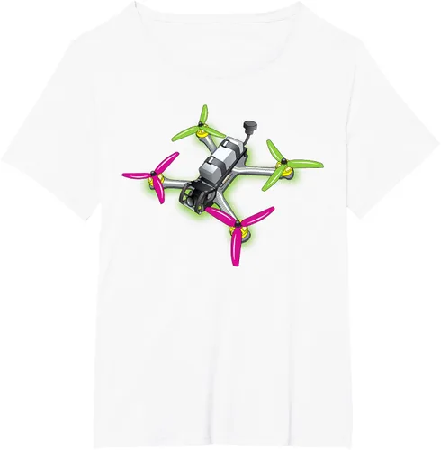 Vista 91 de Freestyle FPV Racing Drone Pilot Acro Quadcopter - Camiseta de sandía, Negro, S