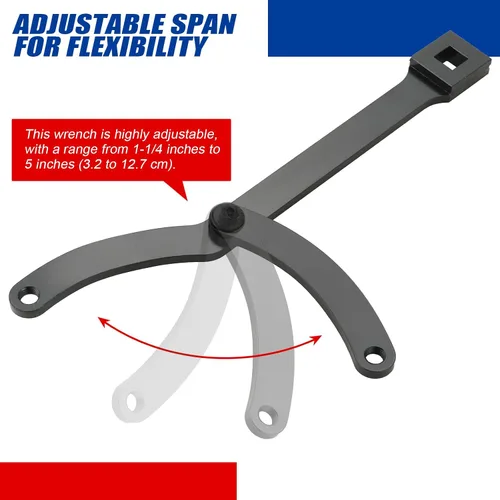 Vista 3 de NYXOVA Llave de llave de pasador variable, kit de llave inglesa ajustable de 15 piezas, soporte de polea de embrague de ventilador de trinquete