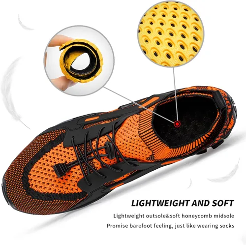 Vista 4 de SOBASO Zapatos de agua para mujeres y hombres, secado rápido, para natación, playa, zapatos acuáticos para deportes acuáticos, buceo, senderismo