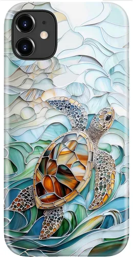 Vista 86 de LUMARKE Funda para iPhone 14/iPhone 13, lindo Y2K floral, carga inalámbrica Mosaico Tortuga Shell