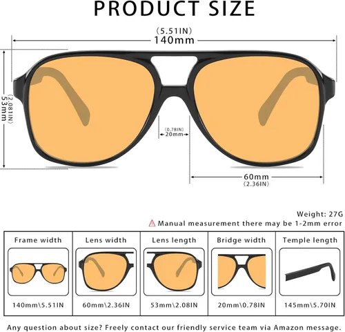 Vista 4 de YDAOWKN Gafas de sol clásicas vintage estilo aviador para mujeres y hombres montura grande retro de los años 70