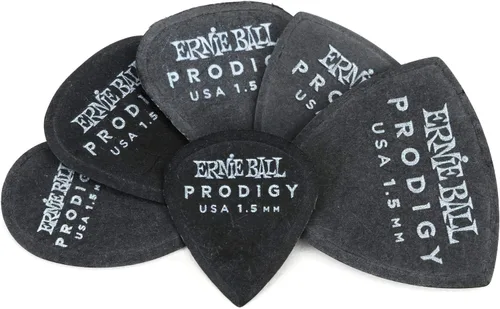 Vista 4 de Ernie Ball Prodigy Púas para guitarra, escudo grande, negro 1.5mm, paquete de 6 (P09332)
