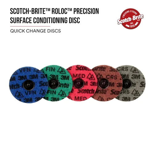 Vista 4 de Scotch-Brite - Disco de acondicionamiento de superficie de precisión Roloc TR, muy fino, cerámica, fibra no tejida, cambio fácil, 3 pulgadas, 25 por