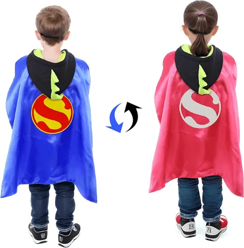 Vista 2 de NFTX Toys for 3-10 Year Boys Girls, Double Side Superhero Capes with Mask for Kids Christmas Costume Birthday Gifts