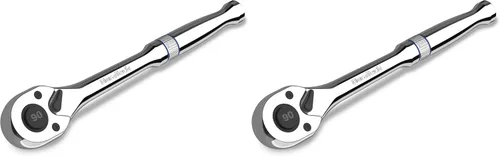 Vista 11 de DURATECH Trinquete de accionamiento de 1/2 pulgada, llave de trinquete de liberación rápida de 90 dientes Reversible, Cr-V Made, 4° Swing