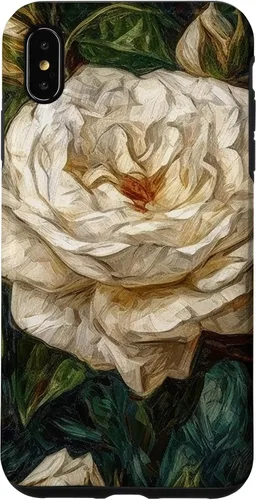Vista 11 de iPhone 16 Van Gogh Art White Flower White Roses Case