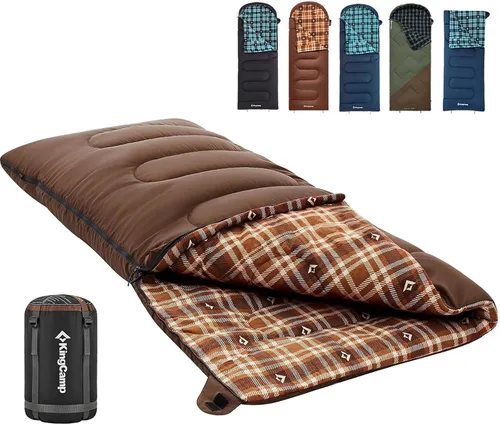 Vista 17 de KingCamp Sleeping Bag for Adults, Cold Weather & Warm XL Big and Tall Flannel Sleeping Bags with Compression Sack Portable Waterproof Essentials