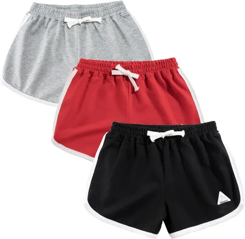 Vista 8 de Rolanko Pantalones cortos activos de delfín para niñas, paquete de 3 unidades, ciclismo, correr, verano, playa, atletismo, deportes, 4-14 años