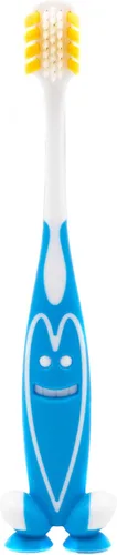Vista 2 de Ooak Cepillo de dientes para niños, cerdas cónicas V++Max, cara feliz, azul, 2 unidades happy face